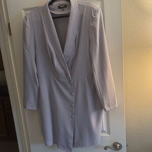 Missguided Plus Light Gray Blazer Dress